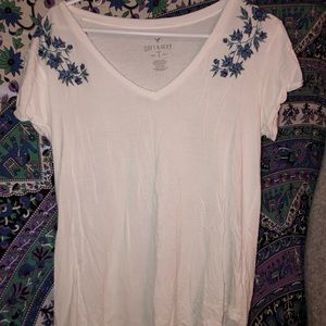 White embroidered t shirt